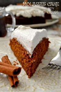 Gingerbread Molasses Cake with Chai Whipped Cream