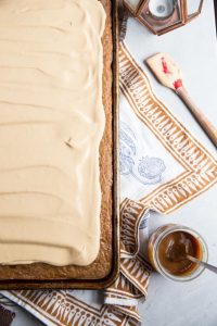 Chestnut Sheet Cake with Dulce de Leche Cream