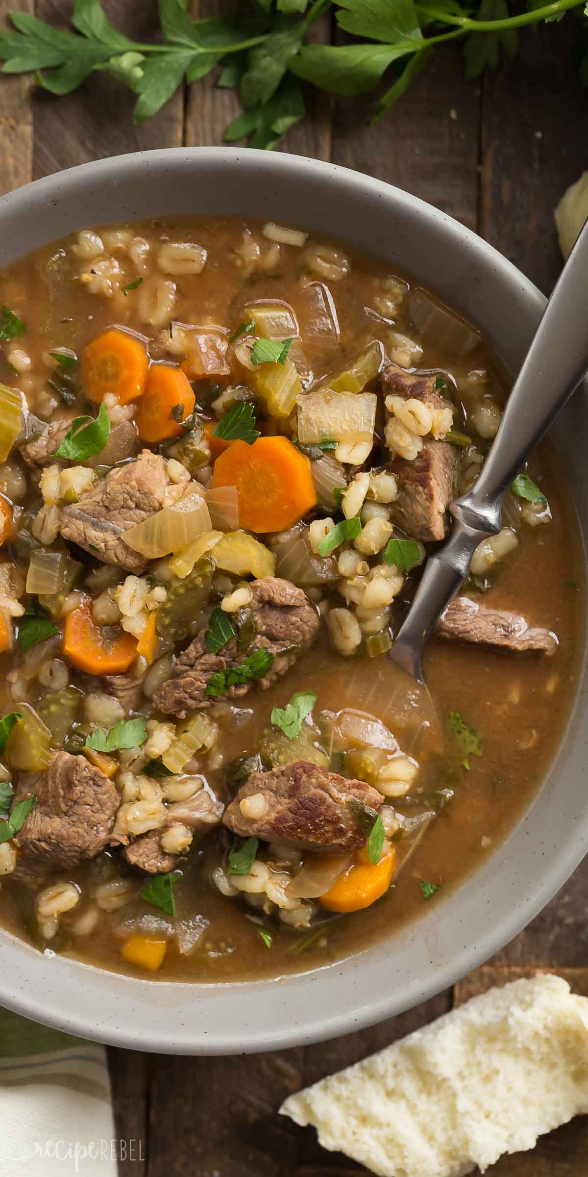 Slow Cooker Beef Barley Soup Recipe Video Crock Pot Thedirtygyro