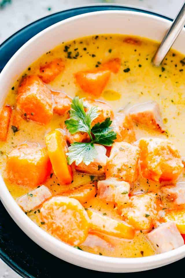 Ham & Sweet Potato Soup Recipe TheDirtyGyro