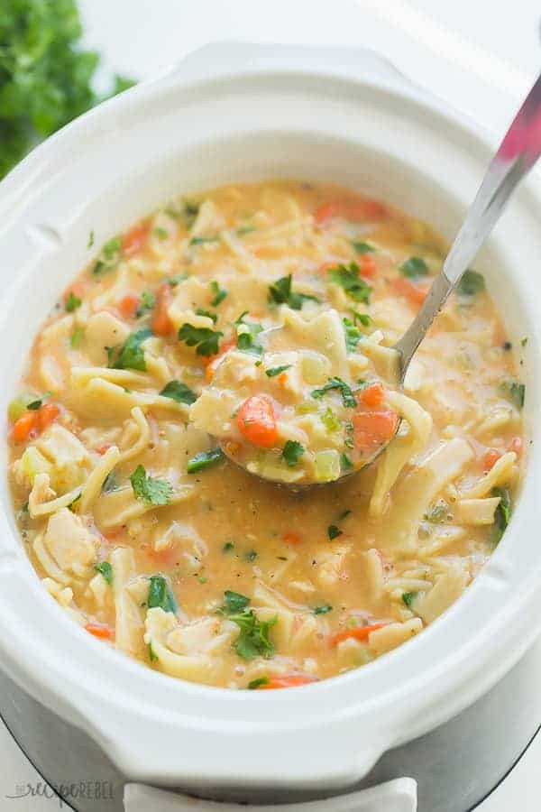 Slow Cooker Creamy Chicken Noodle Soup Thedirtygyro