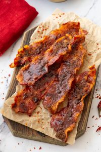 Oven Baked Spicy Brown Sugar Bacon (VIDEO)