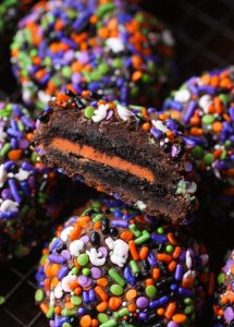 Chocolate Sprinkle Halloween Cookies | Cookies and Cups