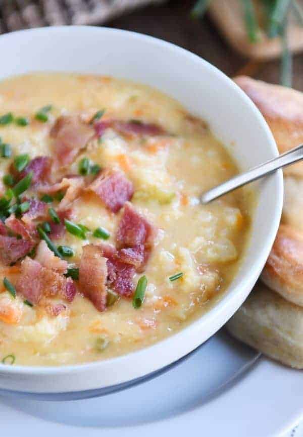 Loaded Cheesy Cauliflower Soup | Mel’s Kitchen Cafe