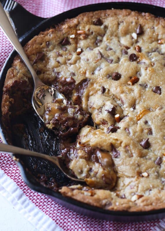Salted Caramel Pizookie | A Skillet Cookie Recipe