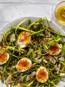 Shaved Asparagus Salad – Shaved Parmesan Asparagus with Eggs