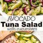 Easy Avocado Tuna Salad with Cucumbers