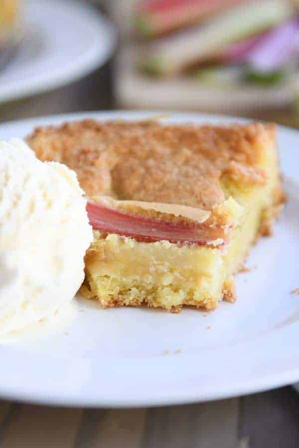Rhubarb Custard Cake Recipe | Mel’s Kitchen Cafe