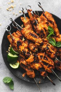 Chicken Satay Skewers with Spicy Peanut Sauce