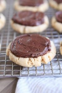 Peanut Butter Sugar Cookies with Chocolate Frosting