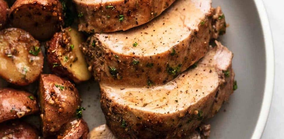 Baked Pork Tenderloin with Potatoes and Gravy - TheDirtyGyro