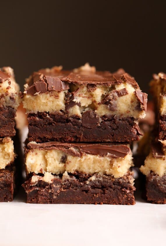 Cookie Dough Brownies Recipe | Cookies and Cups