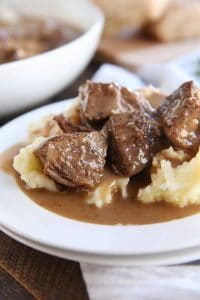Slow Cooker Smothered Beef Tips