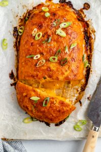 Cheddar-Stuffed Buffalo Chicken Meatloaf | Ambitious Kitchen