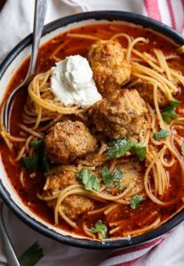 Spaghetti and Meatball Soup | Crock Pot Recipe