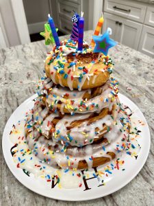 Cinnamon Roll Birthday Cake | The BakerMama