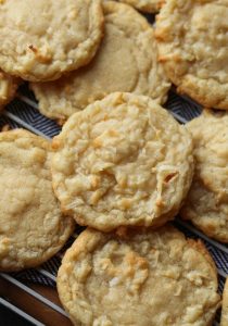 Chewy, Buttery Coconut Cookies | Cookies and Cups