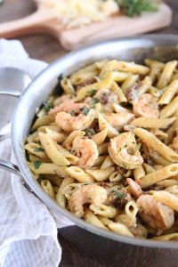 Easy Shrimp Pesto Pasta Recipe