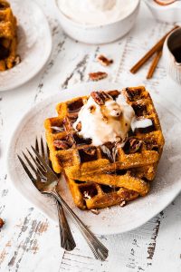 Pumpkin Waffles {Brown Butter} – Two Peas & Their Pod