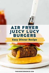 Air Fryer Juicy Lucy Cheeseburgers (Cheese Stuffed)