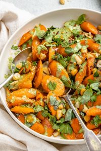 Caramelized Garlic Carrots with Spicy Cilantro Sauce