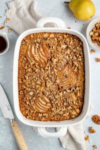 Vanilla Brown Butter Pear Baked Oatmeal