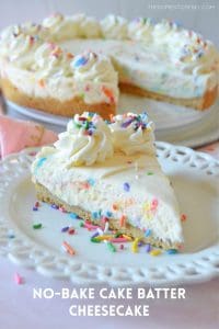 No-Bake Cake Batter Cheesecake | The Domestic Rebel