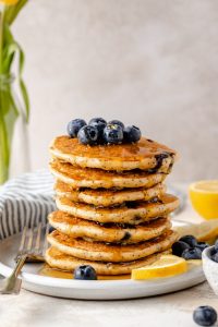 Fluffy Lemon Blueberry Pancakes (gluten free!)