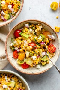 Gorgeous Grilled Corn Salad with Avocado