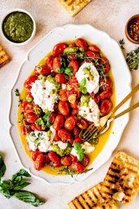 Roasted Tomatoes with Burrata – Two Peas & Their Pod