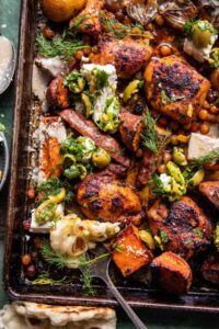 Sheet Pan Curry Butter Chicken with Sweet Potatoes