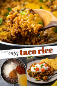 Easy Skillet Taco Rice | Cookies and Cups